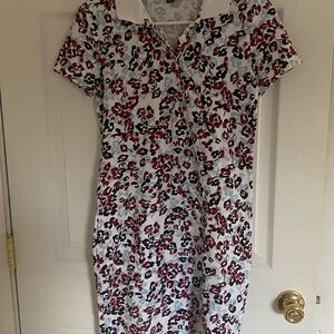 Tommy Hilfiger Red and Black Floral Midi Dress